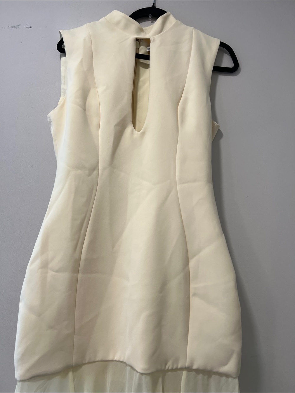 House of CB Butter Yellow Keyhole Sheer Maxi Dress Gown Size Large DL4 - Picture 10 of 14